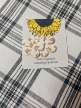 Load image into Gallery viewer, Cowprint Daisy Hoops