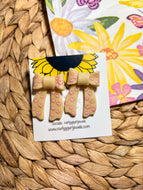 Glow in the dark heart bow earrings