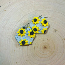 Load image into Gallery viewer, Hexagonal Sunflower Dangles
