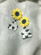 Sunflower Cow Tag dangles